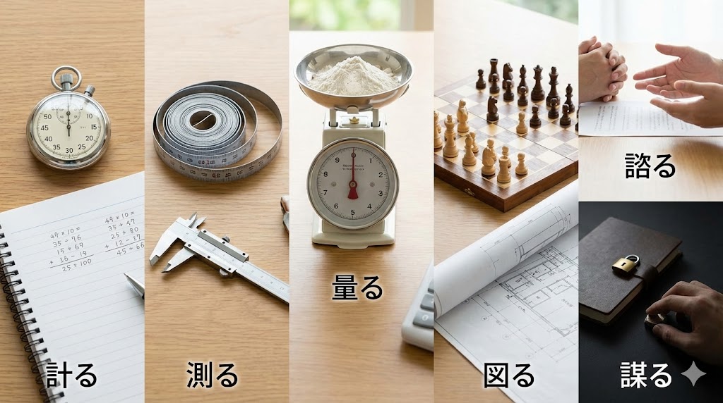 2.6種類の「はかる」漢字の意味と使い分け