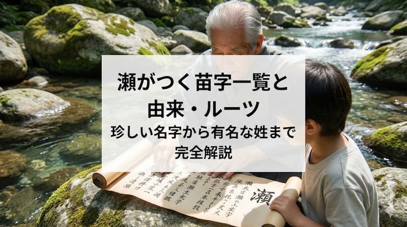 瀬がつく苗字一覧と由来・ルーツ｜珍しい名字から有名な姓まで完全解説