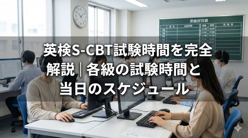 英検S-CBT試験時間を完全解説|各級の試験時間と当日のスケジュール