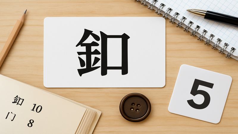 1.「かねへんに口」の漢字「釦」の基本情報