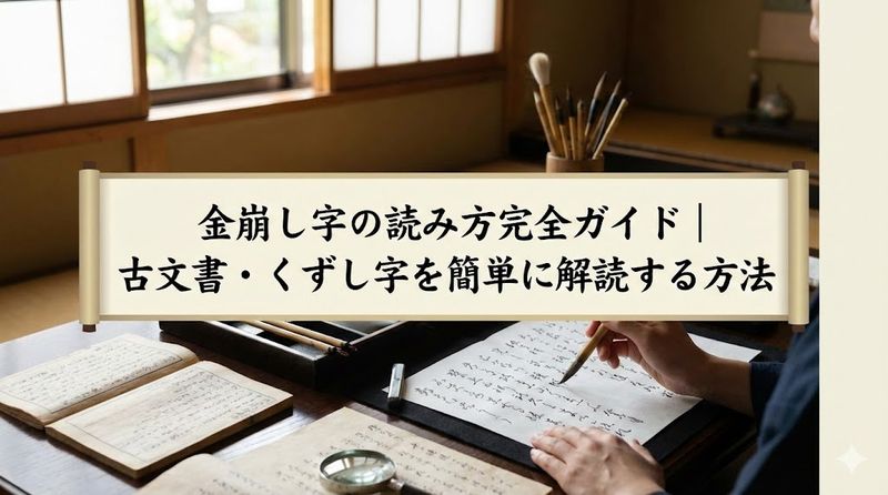 金崩し字の読み方完全ガイド | 古文書・くずし字を簡単に解読する方法