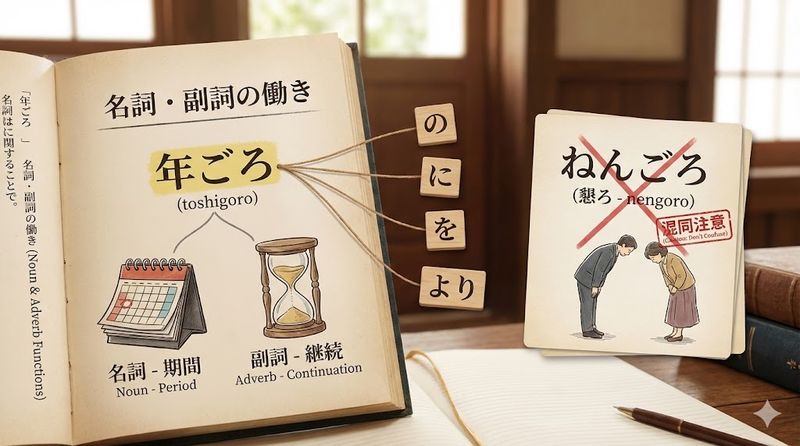 2.年ごろの品詞と文法的な働き