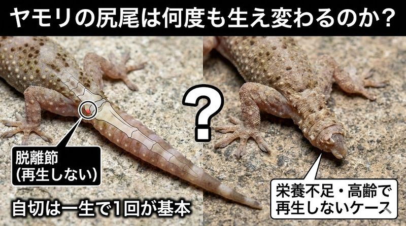 3.ヤモリの尻尾は何度も生え変わるのか?