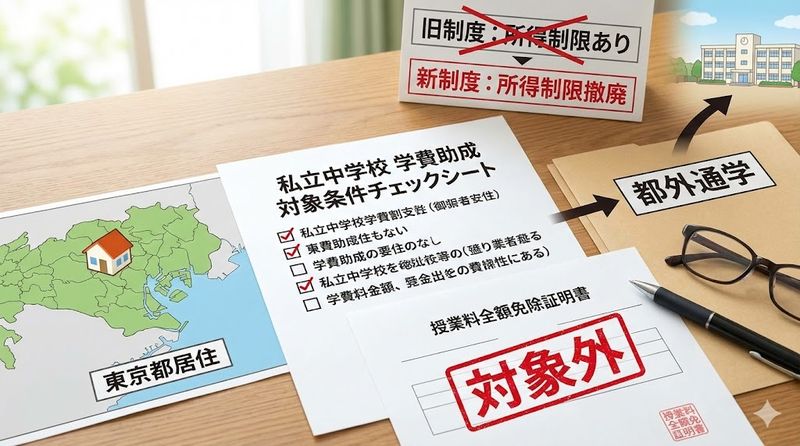 2.私立中学校の学費無償化における対象条件