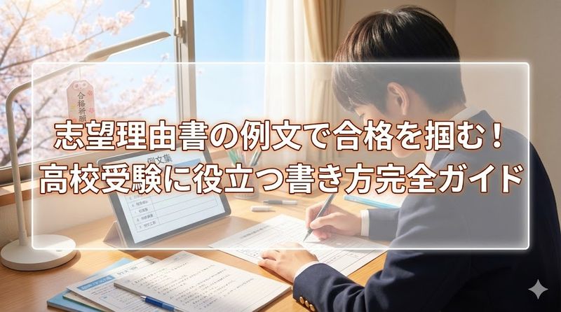 志望理由書の例文で合格を掴む！高校受験に役立つ書き方完全ガイド