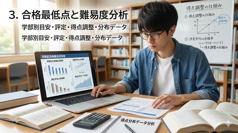 3.合格最低点と難易度分析