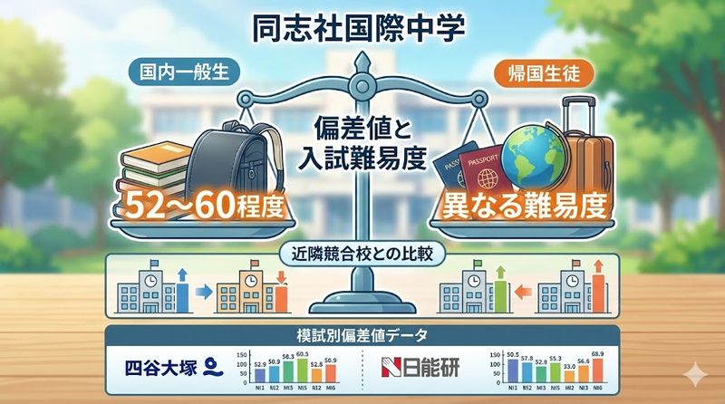 1.同志社国際中学の偏差値と入試難易度