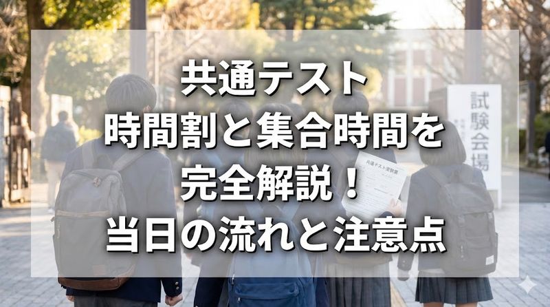 共通テスト時間割と集合時間を完全解説！当日の流れと注意点