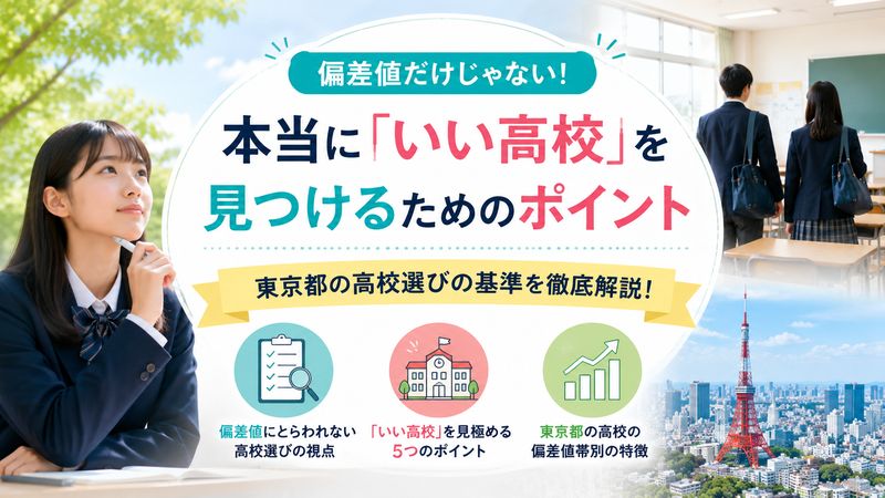 1.偏差値低いけどいい高校とは?東京都の高校選びの基準