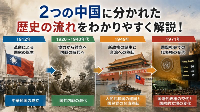 2.中華民国と中華人民共和国が分かれた歴史的背景