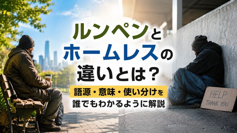 ルンペンとホームレスの違いとは？語源・意味・使い分けを誰でもわかるように解説
