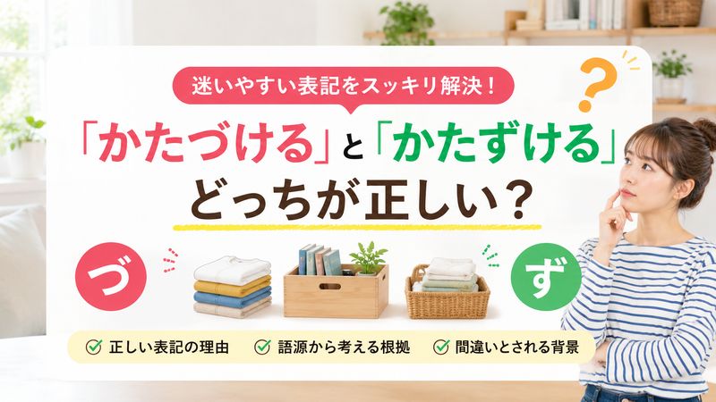 1.「かたづける」と「かたずける」はどっちが正しい？
