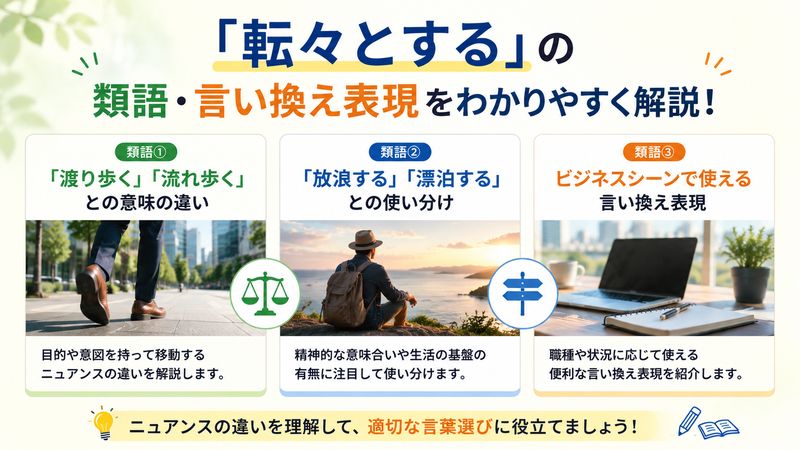 3.「転々とする」の類語・言い換え表現