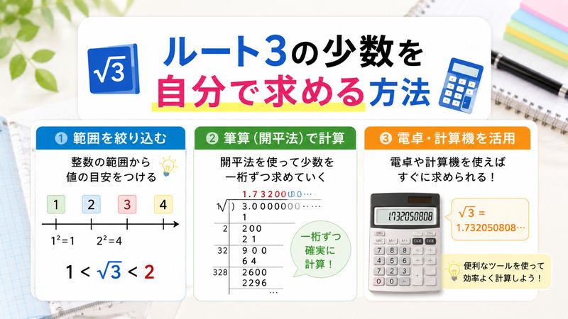 3.ルート3の少数を自分で求める方法