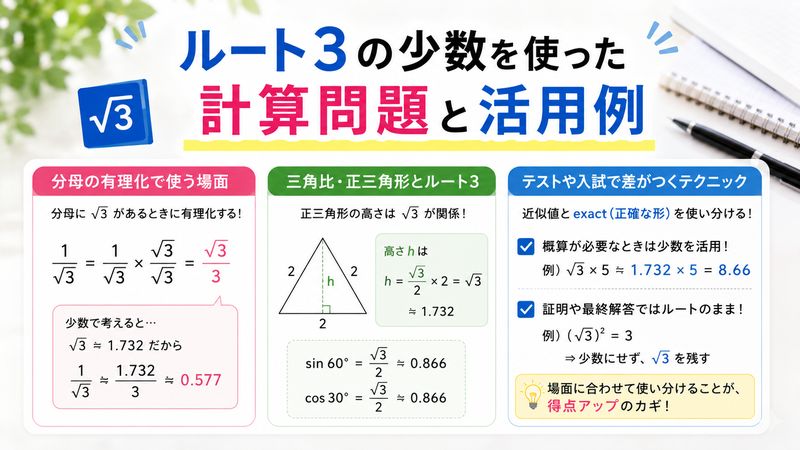 4.ルート3の少数を使った計算問題と活用例