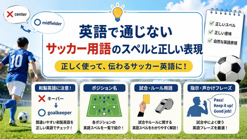 3.英語で通じないサッカー用語のスペルと正しい表現