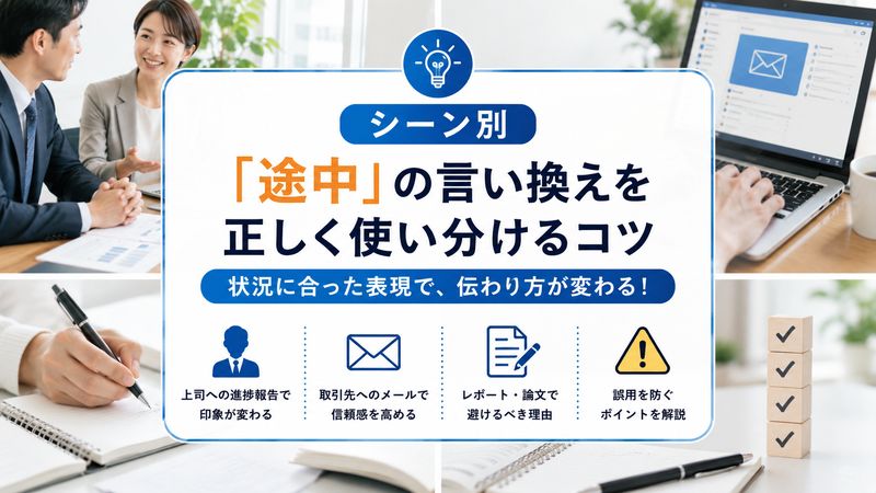 4.【シーン別】「途中」の言い換えを正しく使い分けるコツ