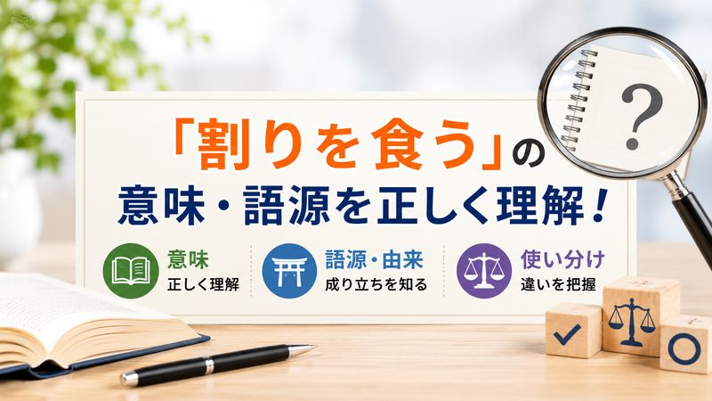1.「割りを食う」の意味と語源を正しく理解する