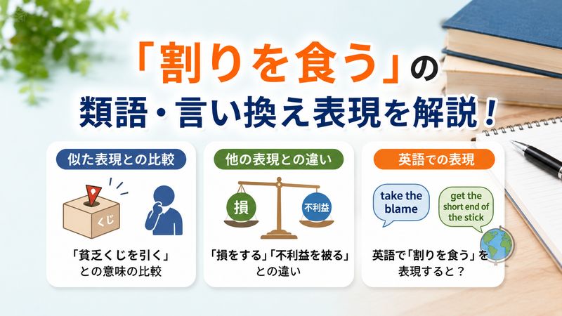 3.「割りを食う」の類語・言い換え表現