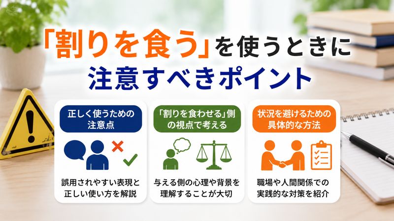 4.「割りを食う」を使うときに注意すべきポイント