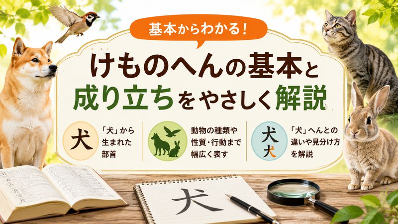 1. けものへんとは?部首の基本と成り立ち