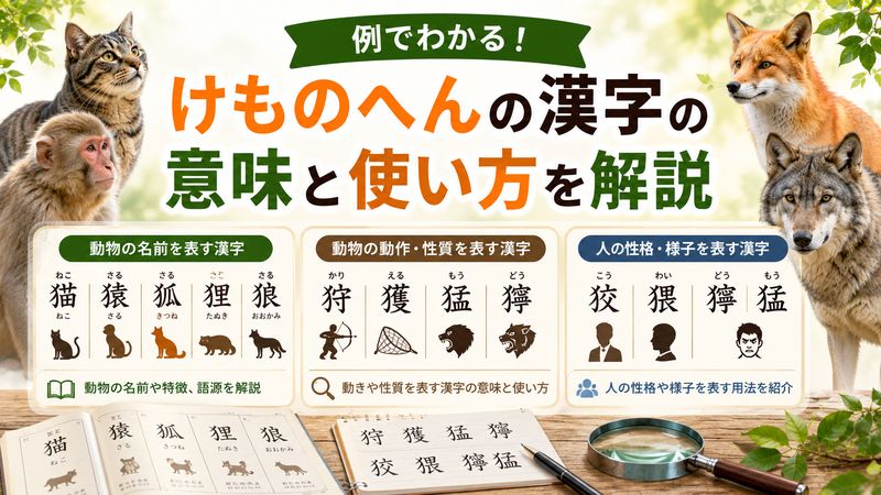 3. けものへんの漢字の意味と使い方:具体例で理解する