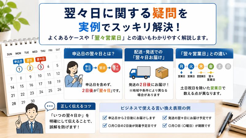 4.翌々日に関するよくある疑問と実例で確認