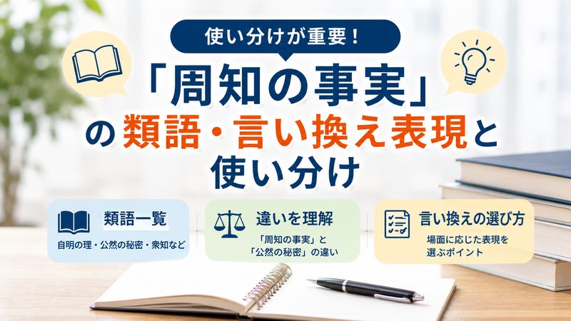 3.「周知の事実」の類語・言い換え表現と使い分け