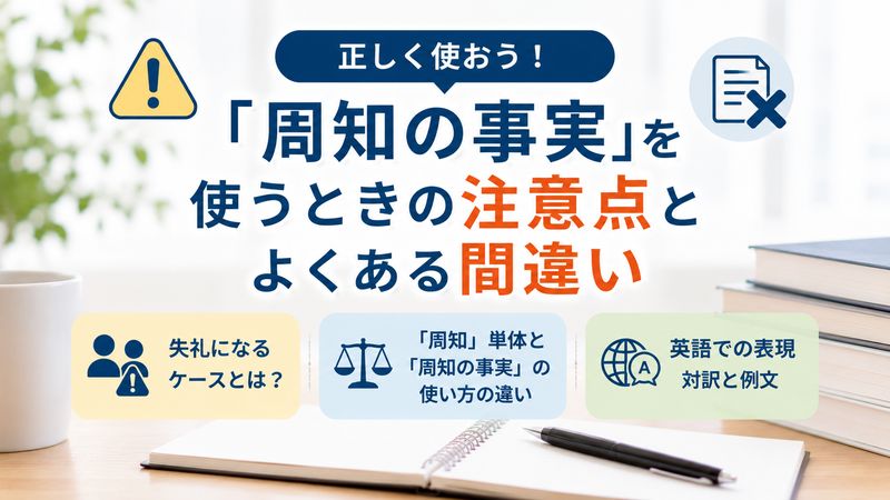4.「周知の事実」を使うときの注意点とよくある間違い