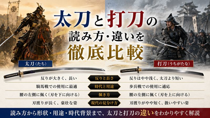 3.太刀と打刀の読み方・違いを徹底比較