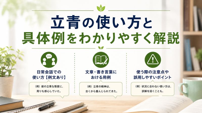3. 立青の具体的な使い方と例文