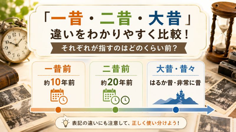 2.一昔・二昔・大昔の違いをわかりやすく比較