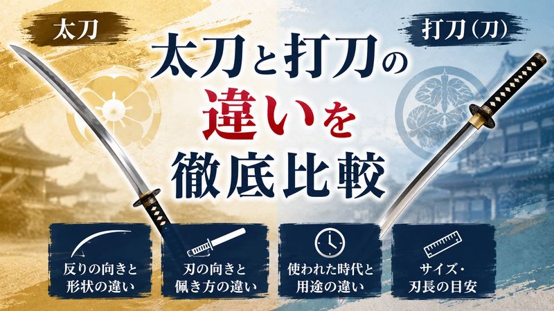 2.太刀と打刀(刀)の違いを徹底比較