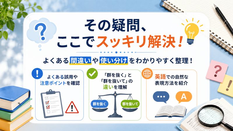 4.「群を抜いて」にまつわるよくある疑問・間違い