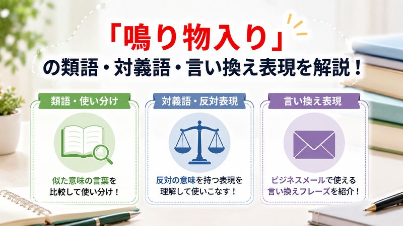 3.鳴り物入りの類語・対義語・言い換え表現