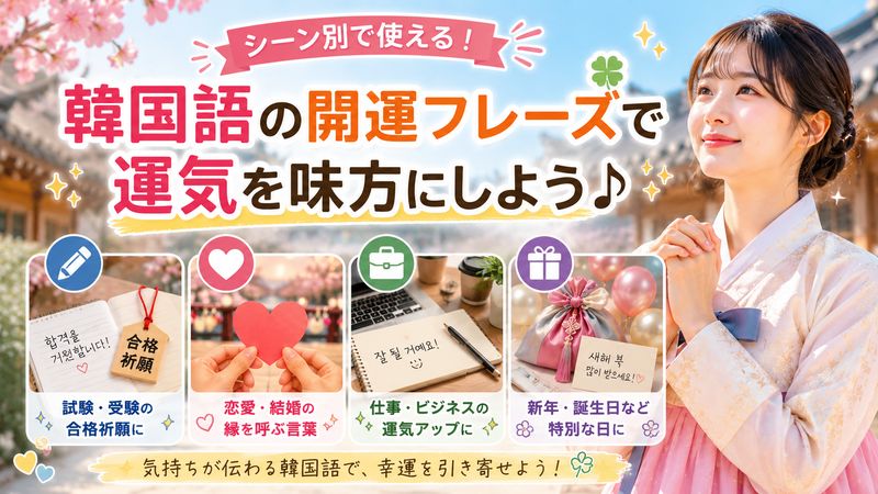 2.韓国語の開運フレーズ｜シーン別の使い方と例文